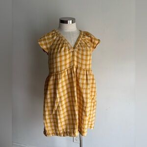 Old Navy Yellow Checkered Kids Dress